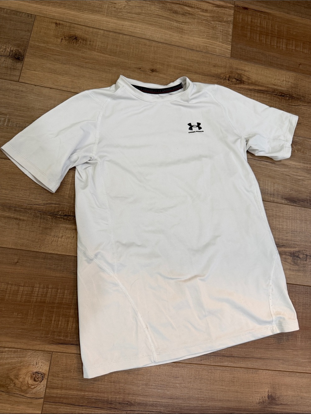 Under Armour Youth White Short Sleeve Training Tee with Black Logo